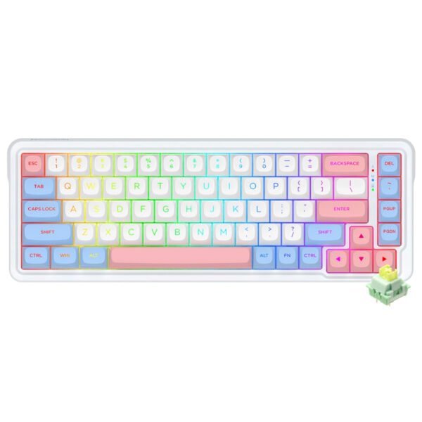 Teclado Gamer Mecánico REDRAGON K709WBP-RGB-Pro Nova Pro USB RGB Inglés-Blanco