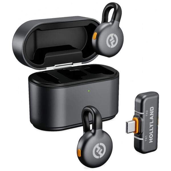 Micrófono Hollyland Lark M2S Lavalier Duo Wireless USB-C - Space Gris