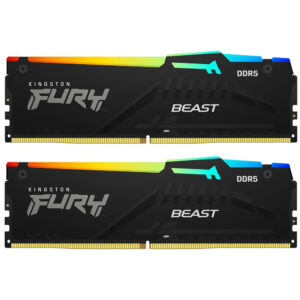 Memoria RAM Kingston Fury Beast DDR5 32GB (2x16GB) 5600MHz RGB - Negro (KF556C36BBEAK2-32)