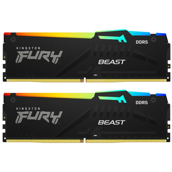 Memoria RAM Kingston Fury Beast DDR5 32GB (2x16GB) 5600MHz RGB - Negro (KF556C36BBEAK2-32)