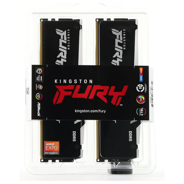 Memoria RAM Kingston Fury Beast DDR5 32GB (2x16GB) 5600MHz RGB - Negro (KF556C36BBEAK2-32)