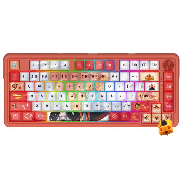 Teclado Gamer Mecánico REDRAGON K673AK-RGB-Pro Eisa Ucal Pro Wireless RGB Inglés-Rojo