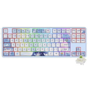 Teclado Gamer Mecánico Redragon K707AK-RGB-PRO Star Blade Pro Anime Wireless RGB Inglés Blanco Azul