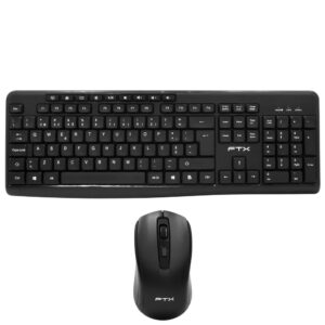 Teclado + Mouse FTX GK300 Wireless Portugués Negro