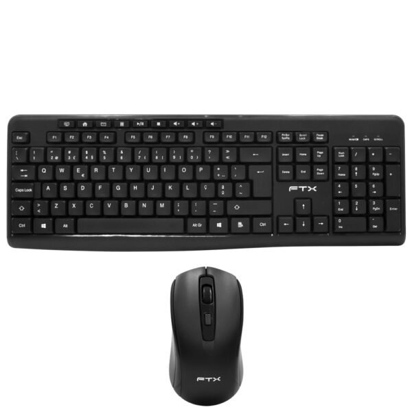 Teclado + Mouse FTX GK300 Wireless Portugués Negro