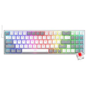 Teclado Gamer Mecánico REDRAGON K628WG-RGB Pollux USB RGB Red Inglés-Blanco Gris