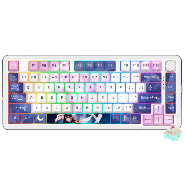 Teclado Gamer Mecánico Redragon K681ACG-RGB-PRO Cyrus Pro Mini Wireless RGB Inglés Blanco