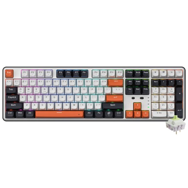 Teclado Gamer Mecánico REDRAGON K689WBO-RGB-Pro Wyvern Pro Wireless RGB Inglés-Blanco Negro