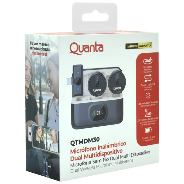 Micrófono Quanta QTMDM30 Wireless USB-C - Rosa