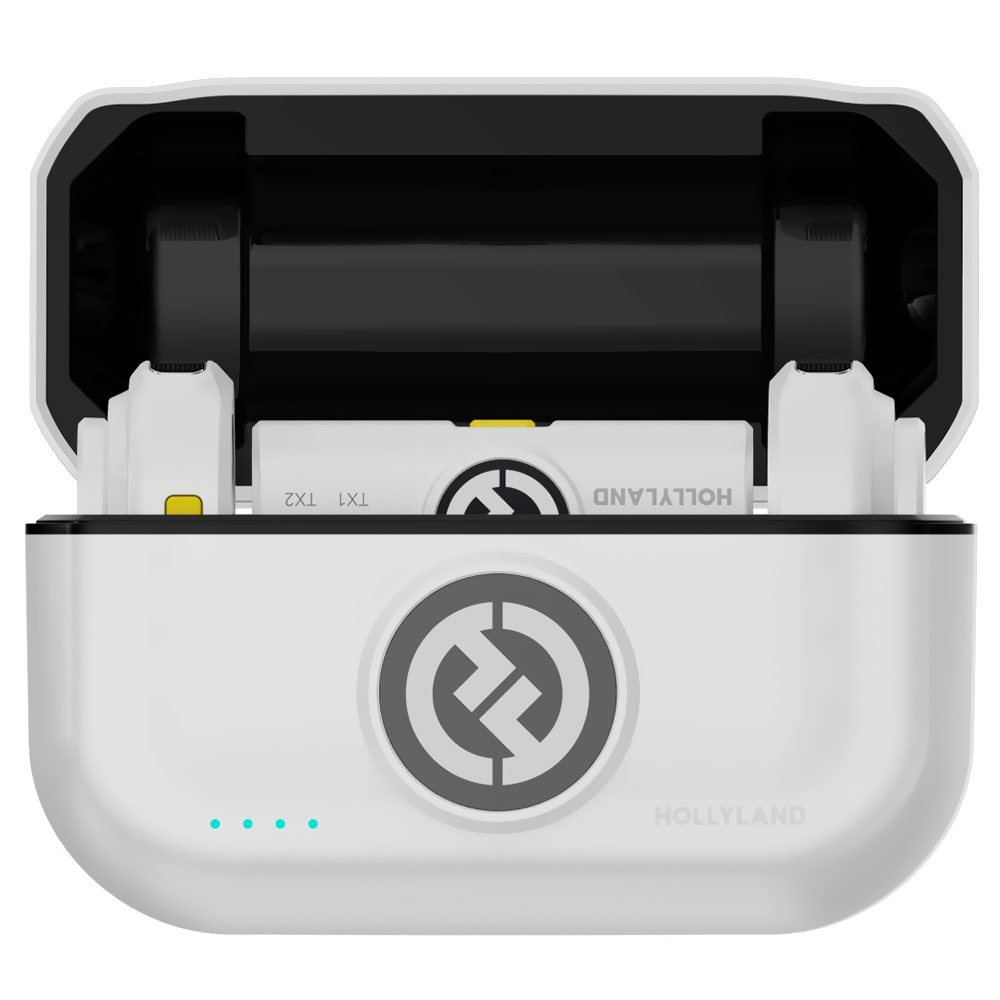 Micrófono Hollyland Lark M2 Lavalier Duo Wireless Lightning - Ivory Blanco