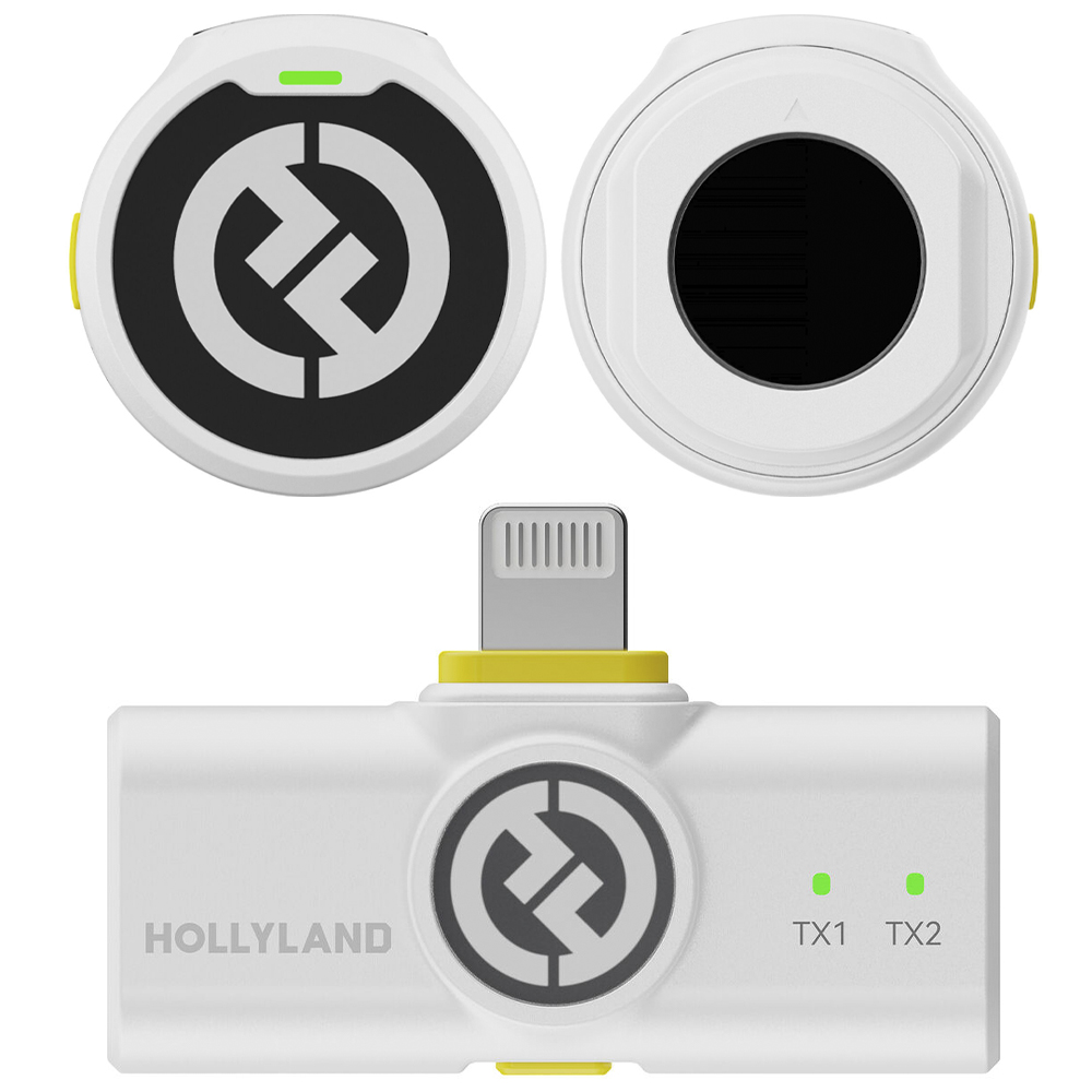 Micrófono Hollyland Lark M2 Lavalier Duo Wireless Lightning - Ivory Blanco