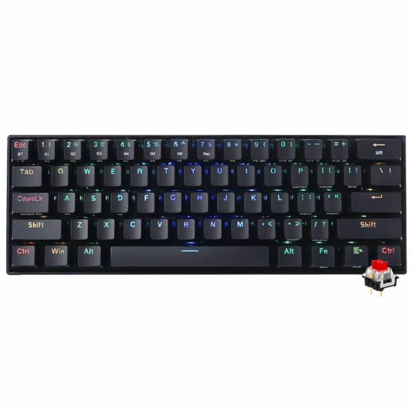 Teclado Gamer Mecánico Redragon K530RGB-PRO Draconic Pro Wireless RGB Red Inglés Negro