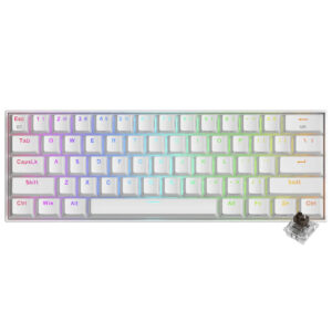 Teclado Gamer Mecánico Redragon K530W-RGB-PRO Draconic Pro Wireless RGB Brown Inglés Blanco