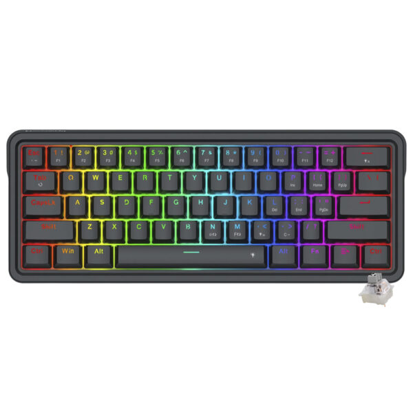 Teclado Gamer Mecánico REDRAGON K722-RGB Ironguard USB RGB Inglés-Negro