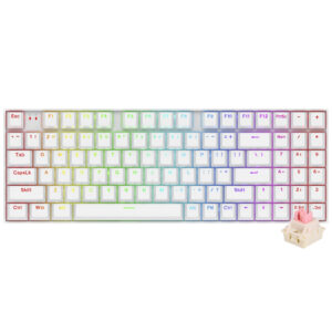 Teclado Gamer Redragon K736W-PRO-M Nephrite Pro Wireless RGB Inglés Blanco