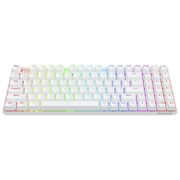 Teclado Gamer Redragon K736W-PRO-M Nephrite Pro Wireless RGB Inglés Blanco
