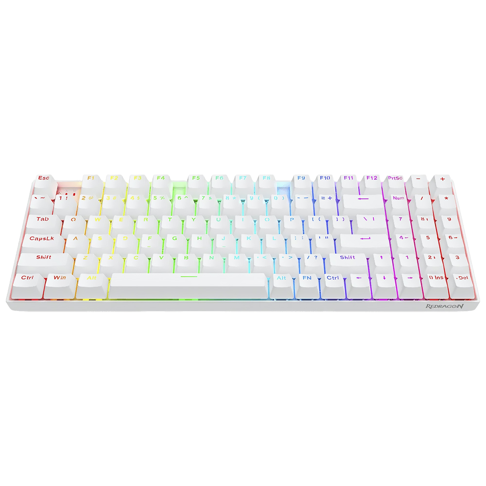 Teclado Gamer Redragon K736W-PRO-M Nephrite Pro Wireless RGB Inglés Blanco