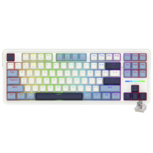 Teclado Gamer Mecánico Redragon K728WBB-RGB-PRO Antonium Pro Wireless RGB Inglés Blanco
