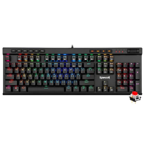 Teclado Gamer Mecánico Redragon K580RGB-PRO Vata Pro Wireless RGB Red Inglés Negro
