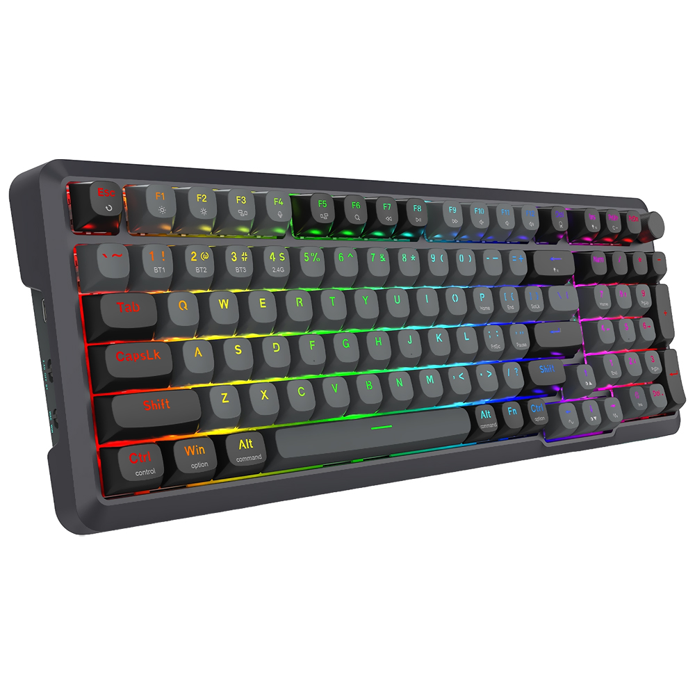 Teclado Gamer Mecánico Redragon K688GB-RGB-PRO Bragi Pro Wireless RGB Inglés Negro