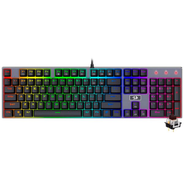 Teclado Gamer Mecánico Redragon K556RGB Devarajas USB RGB Red Inglés - Negro