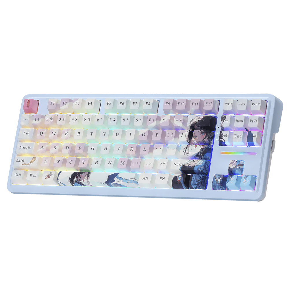 Teclado Gamer Mecánico Redragon K728AK-RGB-PRO Antonium Pro Wireless RGB Inglés Azul