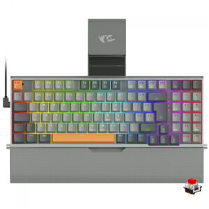 Teclado Gamer Mecánico Redragon K648GG-RGB Olaf Wireless RGB Red Inglés Gris