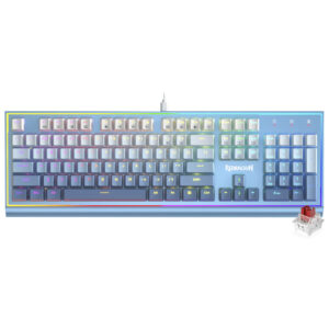 Teclado Gamer Mecánico Redragon K654GWB-RGB Bluesiren USB RGB Red Inglés Azul