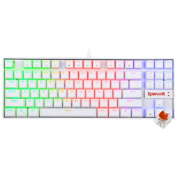Teclado Gamer Mecánico REDRAGON K552W-RGB Kumara USB RGB Red Inglés-Blanco