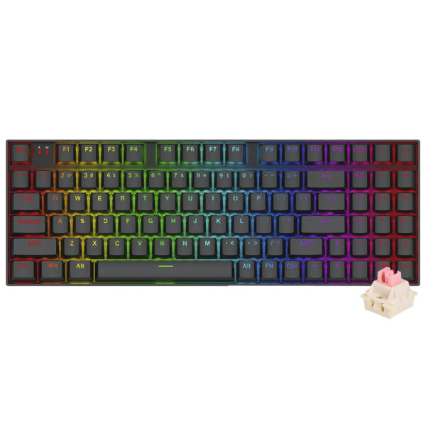 Teclado Gamer REDRAGON K736-Pro-M Nephrite Pro Wireless RGB Inglés-Negro