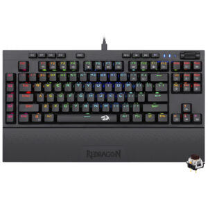 Teclado Gamer Mecánico Redragon K588RGB Broadsword USB RGB Brown Inglés Negro
