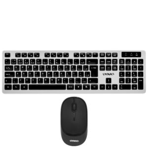 Teclado + Mouse Satellite AK-761G Wireless Portugués Negro Plata