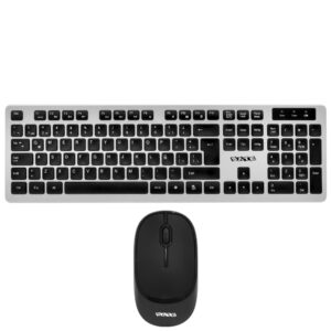 Teclado + Mouse Satellite AK-762G Wireless Español Negro Plata