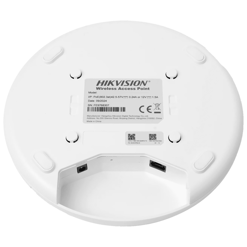 WIR. PONTO DE ACESSO HIKVISION DS-3WAP622G-SI INDOOR 1800MBPS DUAL BAND CEILING WIFI6 S/ FONTE