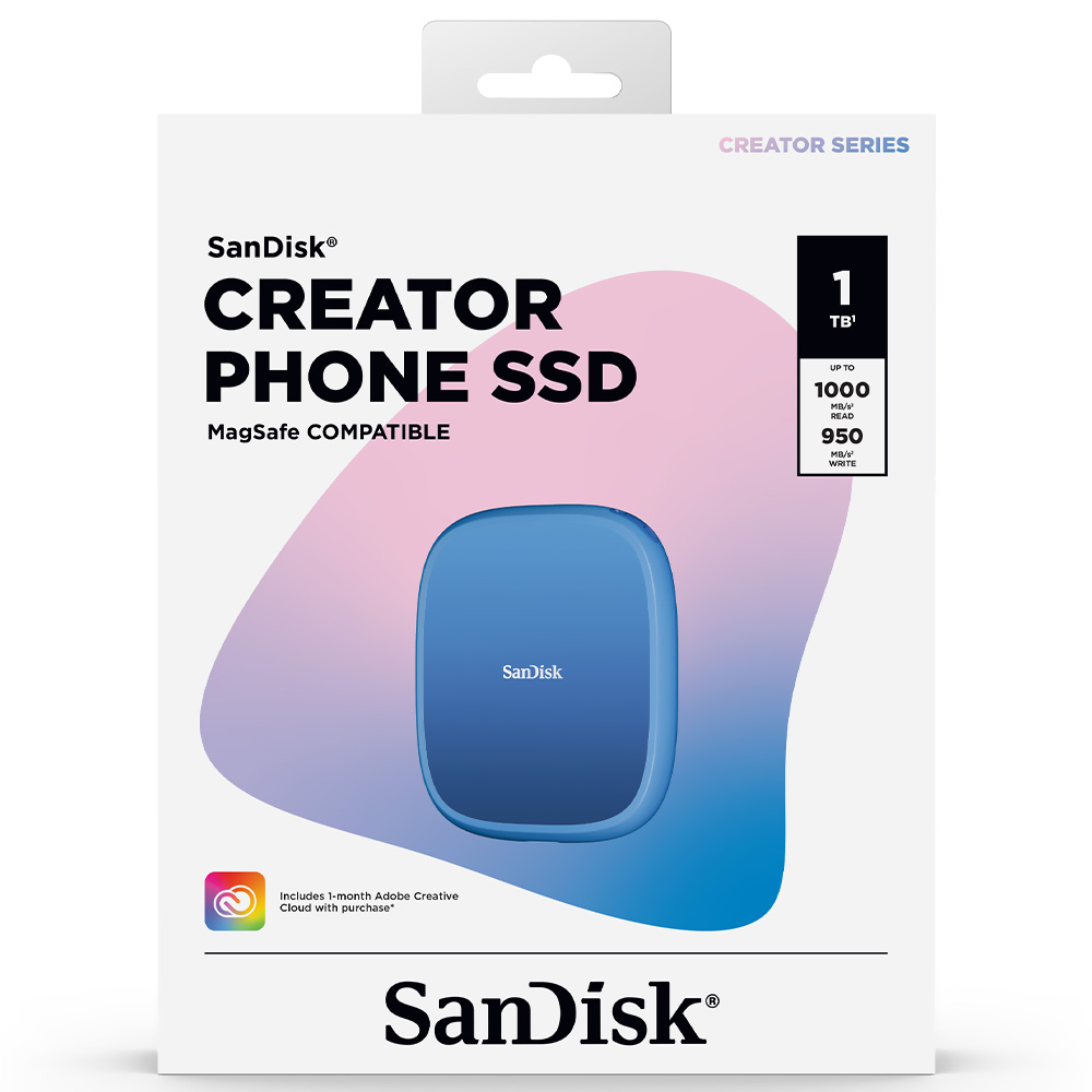 SSD Externo SanDisk 1TB Creator Phone Portátil / USB-C 3.2 - Azul (SDSSDE62C-1T00-G25)