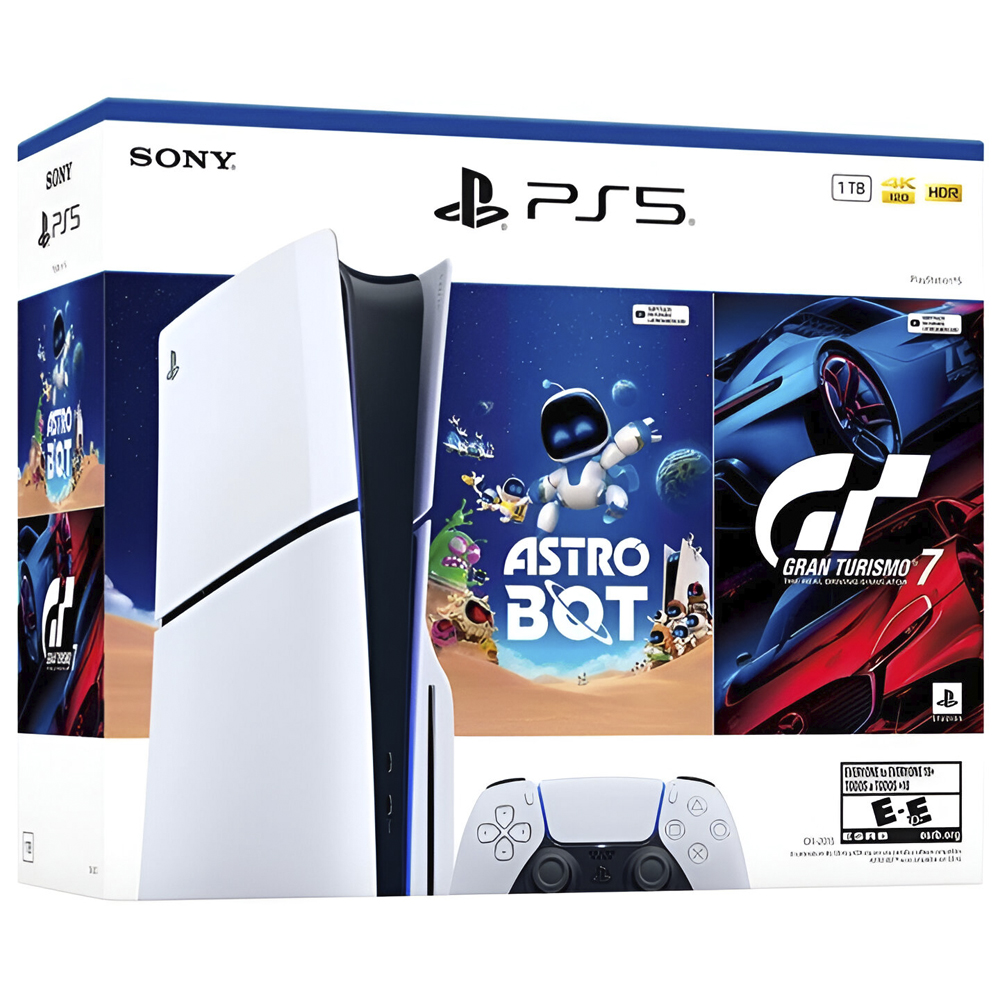 Consola Sony PlayStation 5 Slim CFI-2015 A01X 1TB Standard Edition Bivolt Blanco + Juegos Astro Bot y Gran Turismo 7 (Americano)