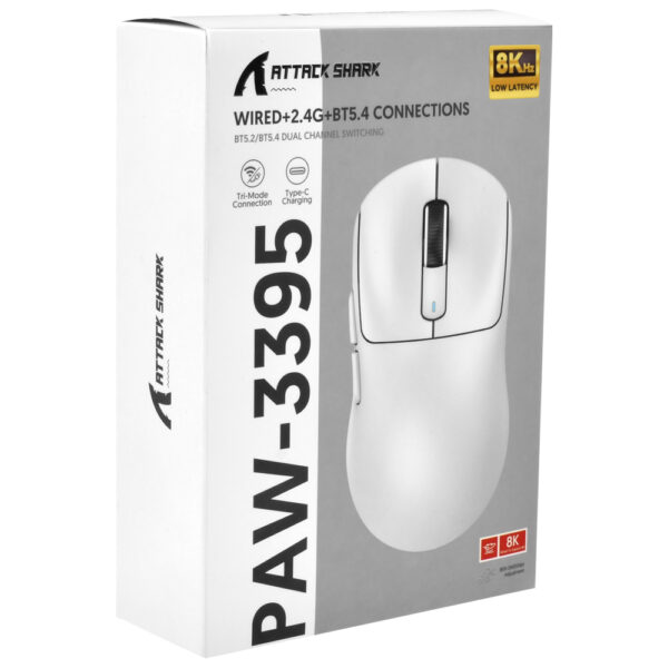 Mouse Gamer Attack Shark X3 Pro Wireless / Bluetooth - Blanco