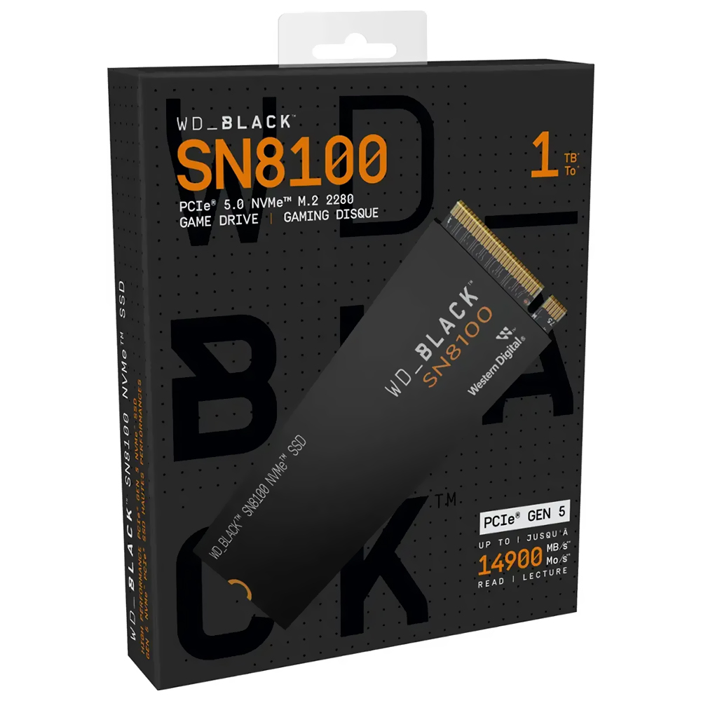 SSD M.2 1TB WESTERN BLACK SN8100 NVMe PCIE GEN5 - WDS100T1X0M 14900/11000 MB/s