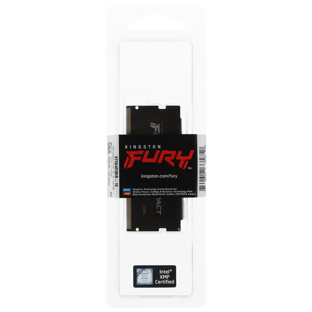 Memoria RAM Notebook Kingston Fury Impact DDR5 16GB 6400MHz Negro (KF564S38IB-16)