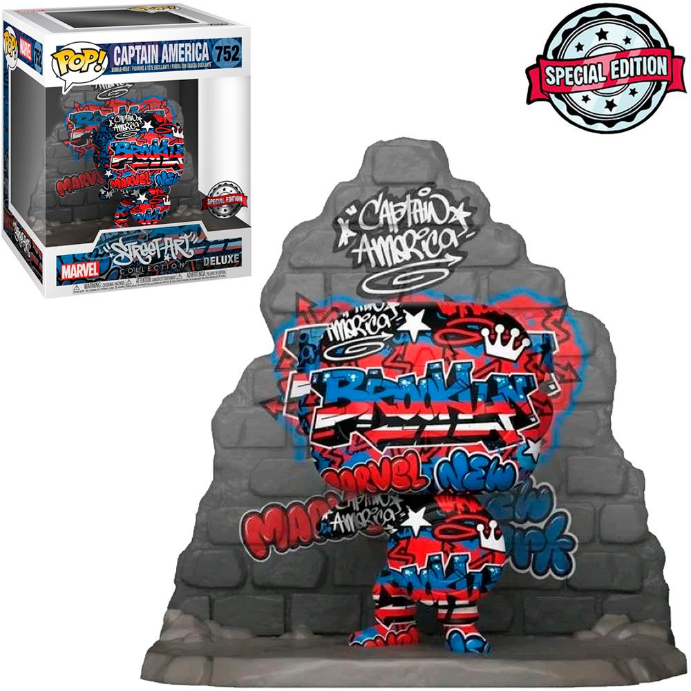 Funko Pop Marvel Street Art Exclusive – Captain America 752 (deluxe)