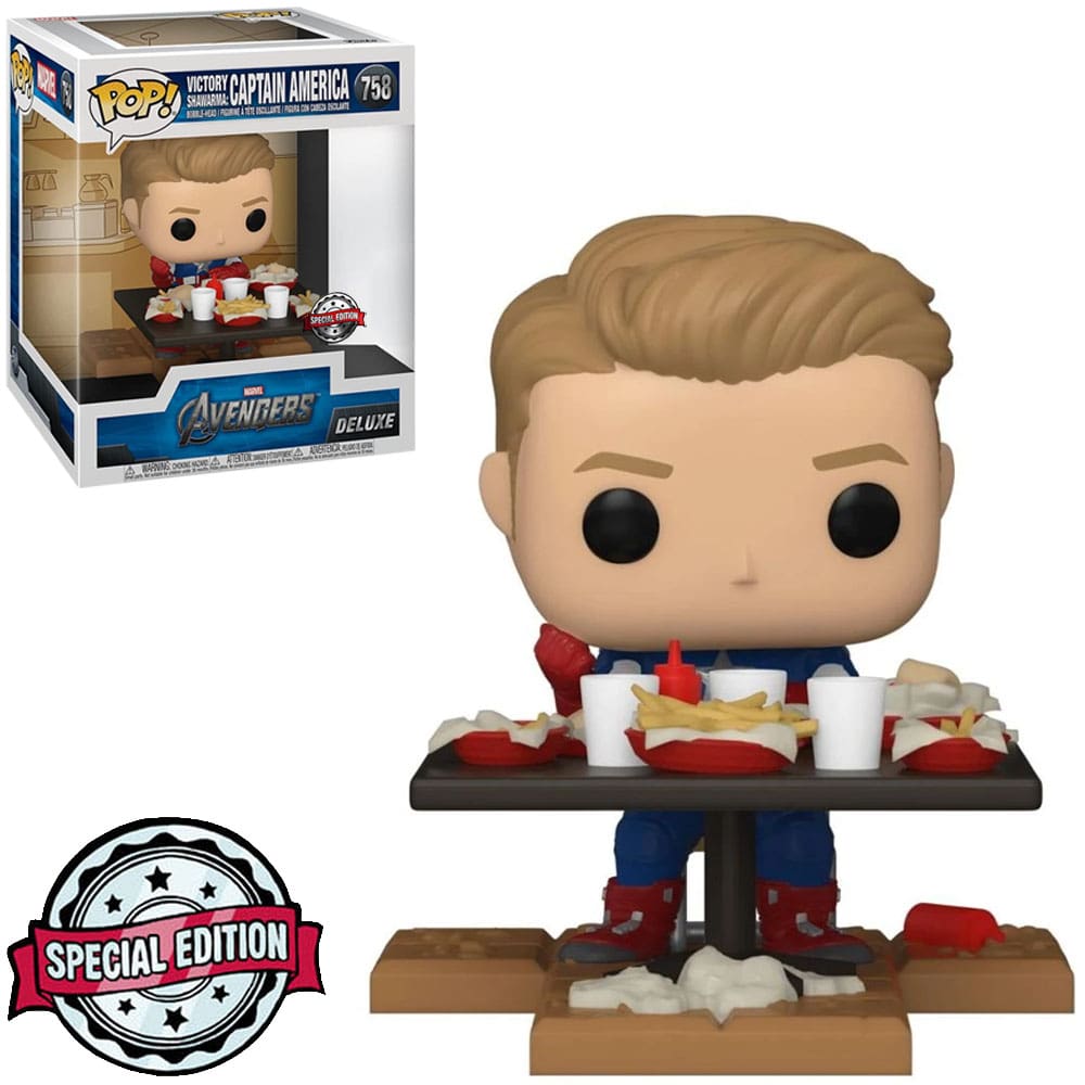 Funko Pop Marvel Avengers Exclusive Deluxe - Victory Shawarma: Captain America 758