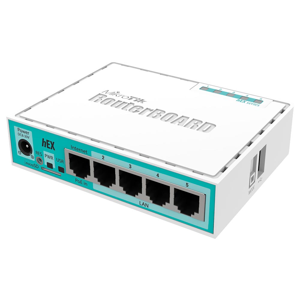 Switch Mikrotik RB 750GR3 HEX L4 Blanco