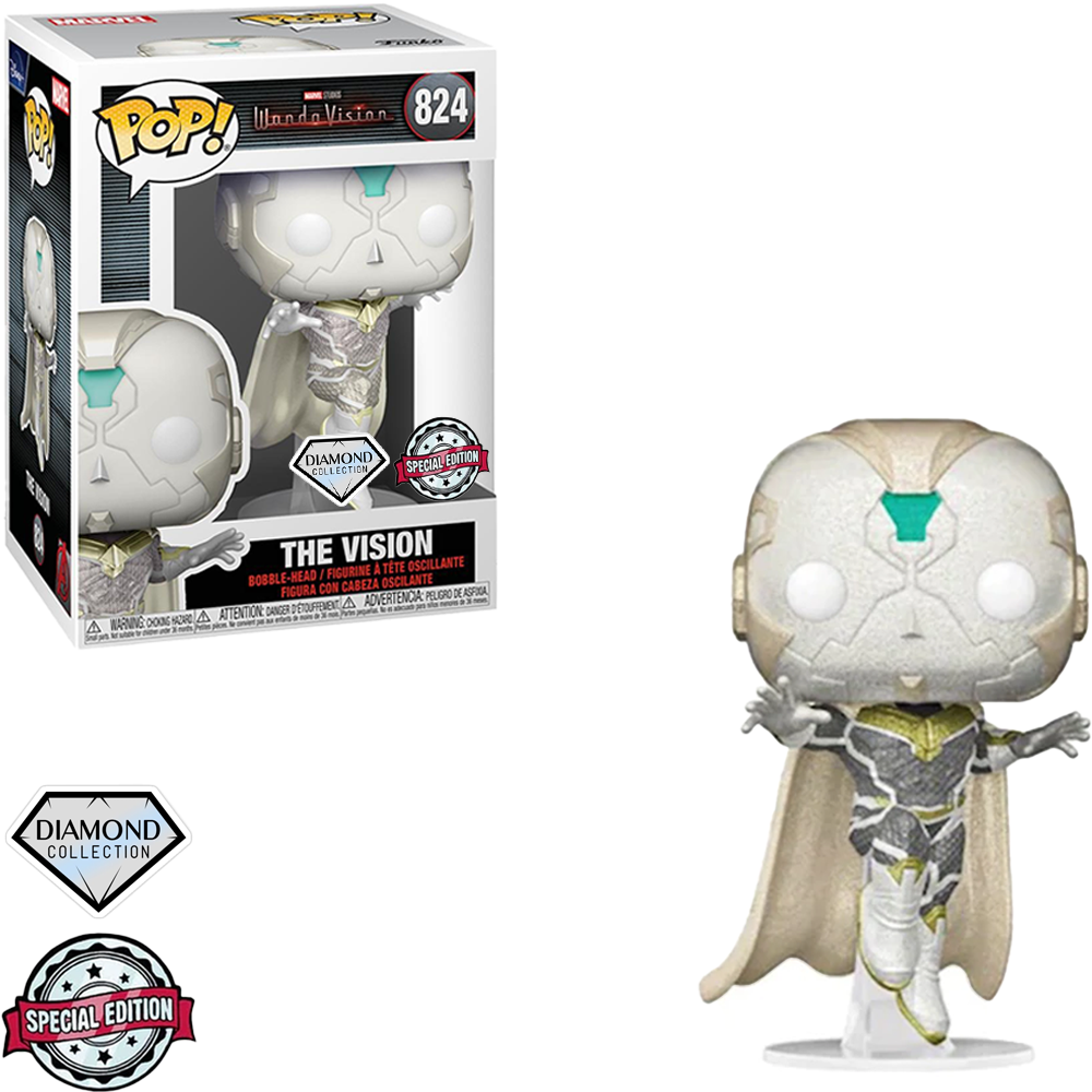 Funko Pop Marvel Wandavision Exclusive - The Vision 824 (diamond Collection)