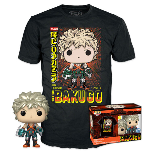 Funko Pop Tees My Hero Academia Bundle Funko + Camiseta Bakugo-L (64595)