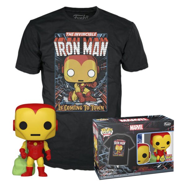 Funko Pop Tees Marvel Holiday - Iron Man & Camiseta Talla M (72837)