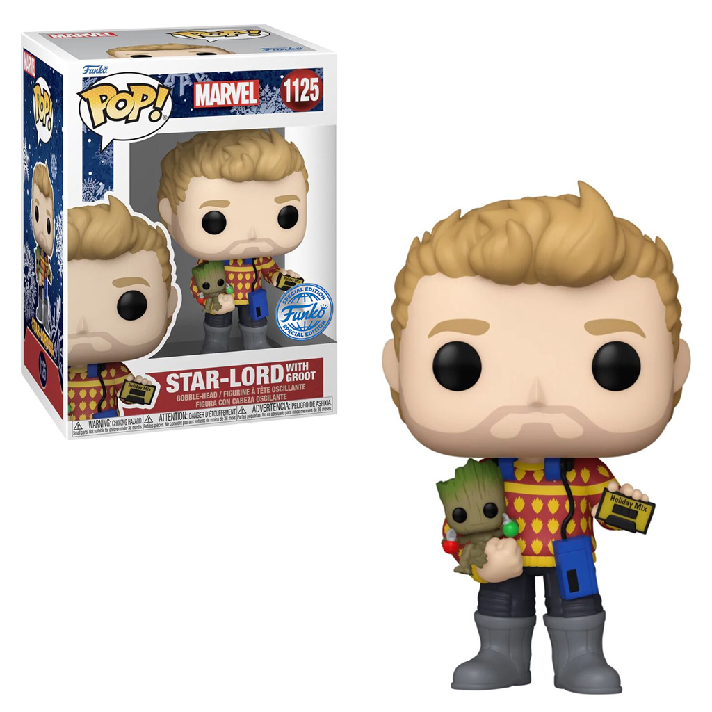 Funko Pop Marvel The Guardians Of The Galaxy Holiday Special Exclusive - Star-lord With Groot 1125