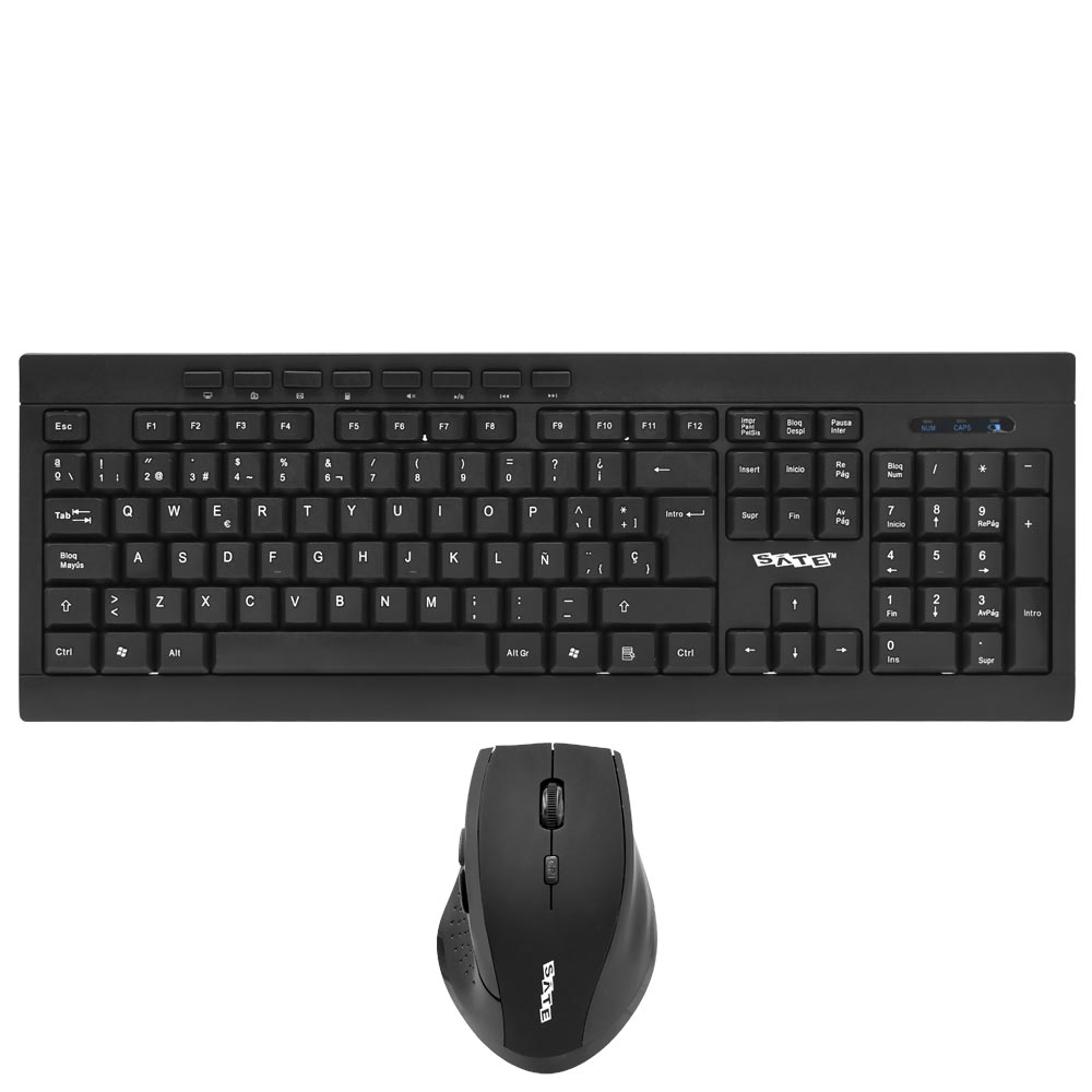 Teclado + Mouse Satellite AK-726G Wireless Español Negro