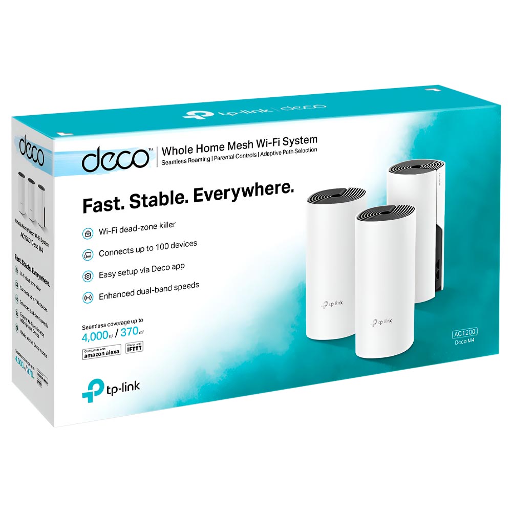 Router Tp-Link Deco M4 Whole Home Mesh Wi-Fi AC1200 Dual Band 2.4GHz 5GHz Blanco (kit con 3)