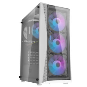 Gabinete Gamer darkFlash DK352 Plus E-ATX 4 Cooler RGB Blanco