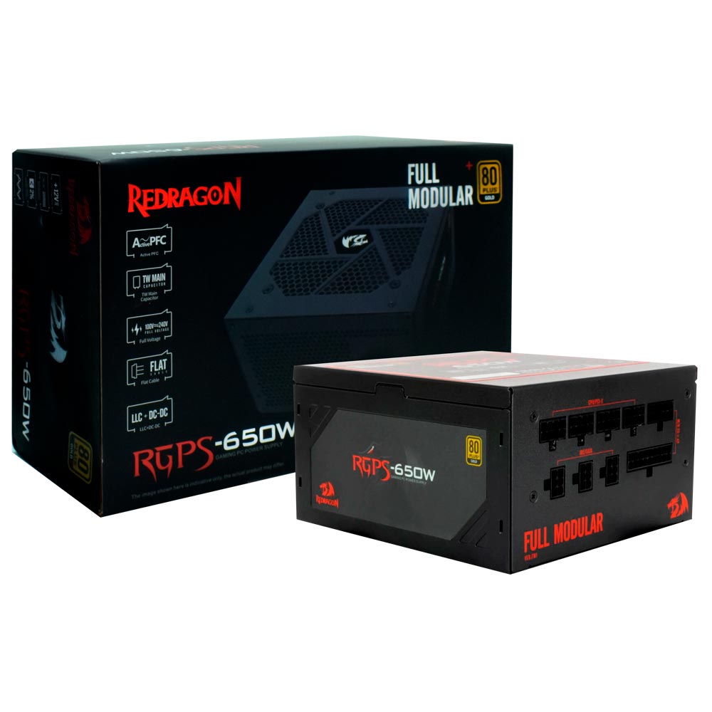 Fuente de Alimentación Redragon GC-PS008 650W ATX Modular 80 Plus Gold